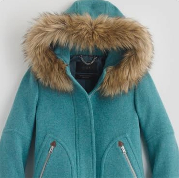 J. Crew Teal Stadium Cloth Coat Sz 2T Like S/M. - Picture 2 of 7
